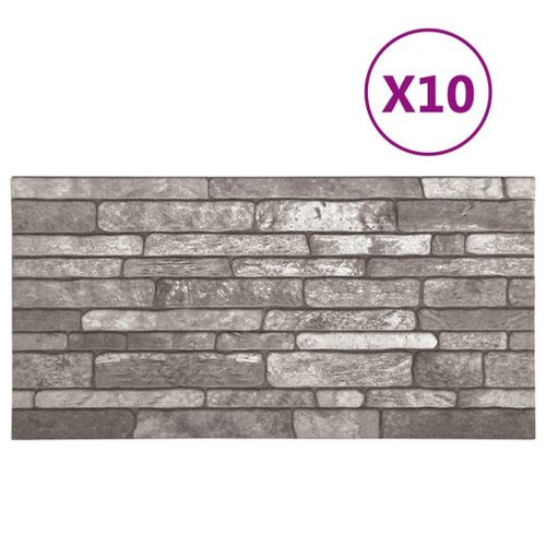 VidaXL Panneaux muraux 3D avec design de brique gris foncé 10 pcs EPS