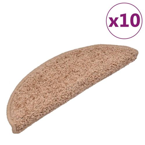 Vidaxl Tapis D'escalier 10 Pcs 56x20 Cm Beige
