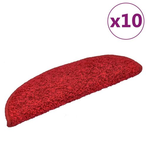 Vidaxl Tapis D'escalier 10 Pcs 56x20 Cm Rouge