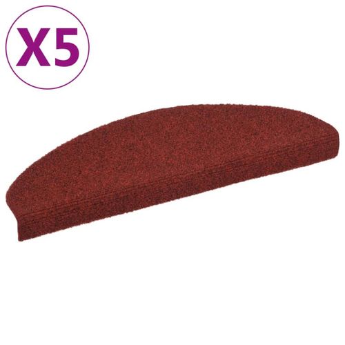 Vidaxl Tapis Autoadhésifs De Marches 5 Pcs Rouge 65x21x4 Cm Aiguilleté