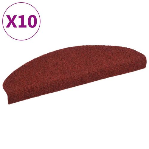 Vidaxl Tapis Autoadhésifs De Marches 10 Pcs Rouge 65x21x4cm Aiguilleté