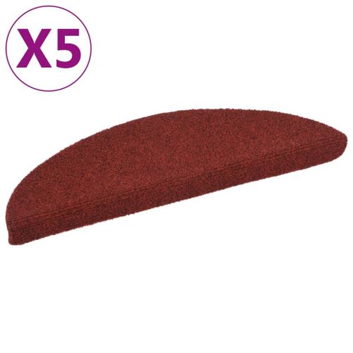 Vidaxl Tapis Autoadhésifs De Marches 5 Pcs Rouge 56x17x3 Cm Aiguilleté