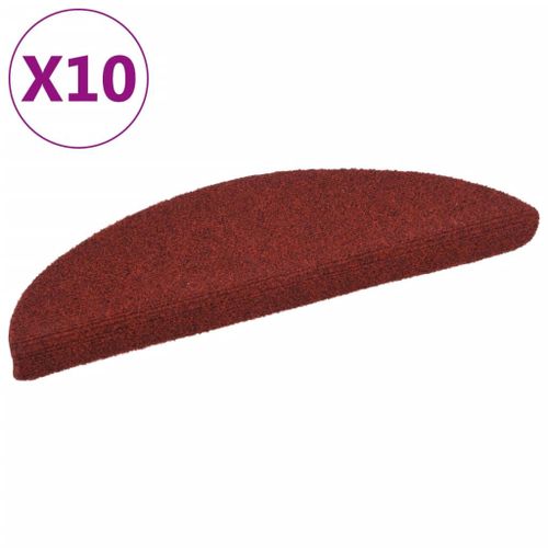 Vidaxl Tapis Autoadhésifs De Marches 10 Pcs Rouge 56x17x3cm Aiguilleté