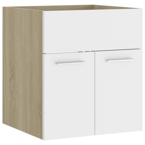 Armoire D'évier Blanc Et Chêne Sonoma 41x38,5x46 Cm Aggloméré - Vidaxl