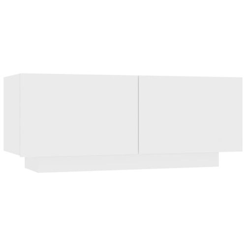 Vidaxl Meuble Tv Blanc 100x35x40 Cm Aggloméré