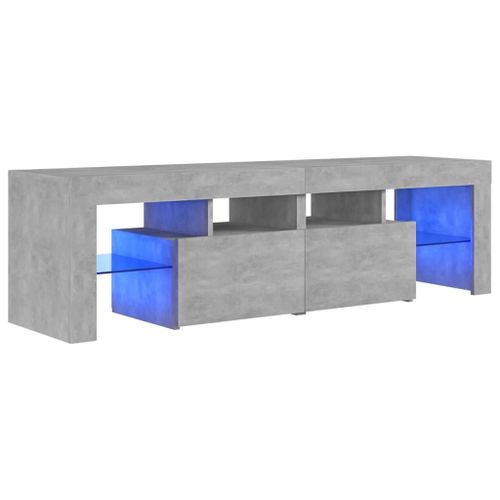 Vidaxl Meuble Tv Avec Lumières Led Gris Béton 140x36,5x40 Cm