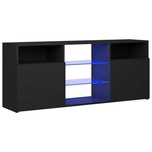 Vidaxl Meuble Tv Avec Lumières Led Noir 120x30x50 Cm