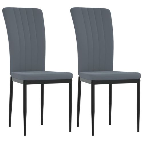 Vidaxl Chaises De Salle À Manger 2 Pcs Gris Foncé Velours