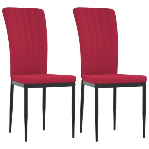 Vidaxl Chaises De Salle À Manger 2 Pcs Rouge Bordeaux Velours