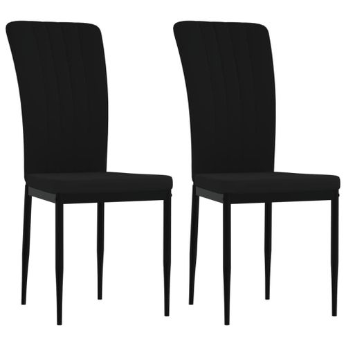 Vidaxl Chaises De Salle À Manger 2 Pcs Noir Velours