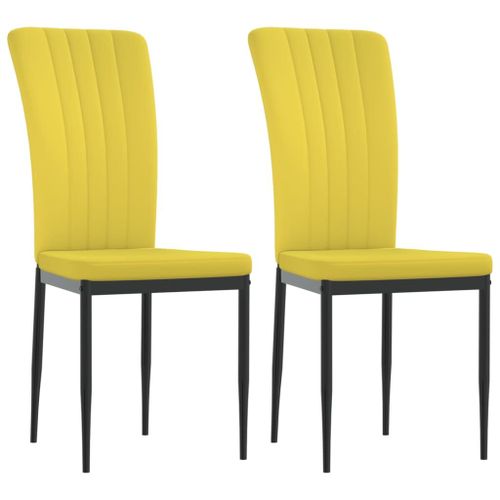 Vidaxl Chaises De Salle À Manger 2 Pcs Jaune Moutarde Velours