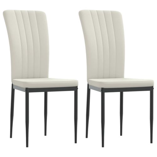 Vidaxl Chaises De Salle À Manger 2 Pcs Crème Velours