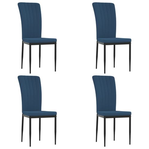 Vidaxl Chaises De Salle À Manger 4 Pcs Bleu Velours