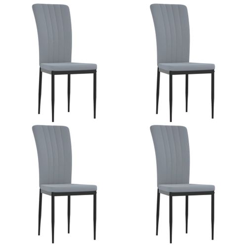 Vidaxl Chaises De Salle À Manger 4 Pcs Gris Clair Velours