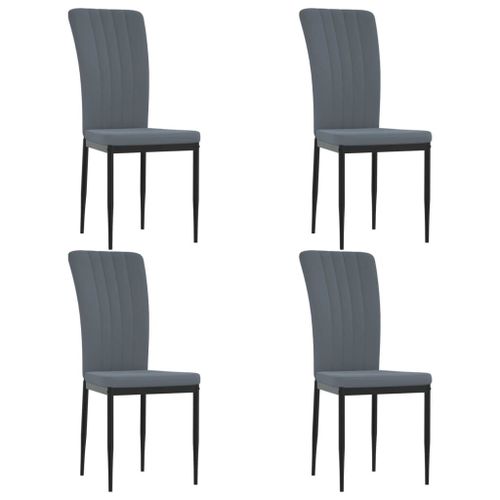 Vidaxl Chaises De Salle À Manger 4 Pcs Gris Foncé Velours