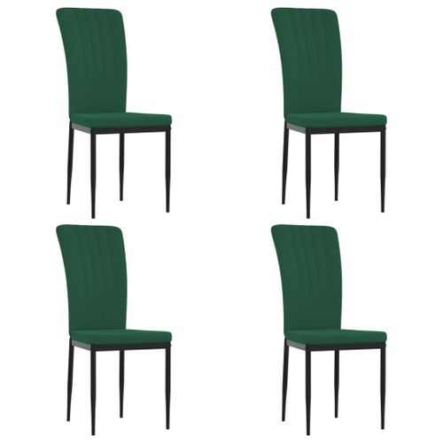 Vidaxl Chaises De Salle À Manger 4 Pcs Vert Foncé Velours