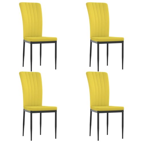 Vidaxl Chaises De Salle À Manger 4 Pcs Jaune Moutarde Velours