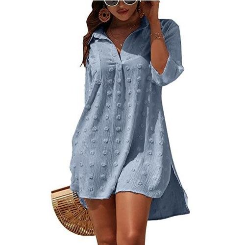Mousseline De Soie Jacquard Grande Boule De Fourrure Lache Casual Burst Shirt Femmes