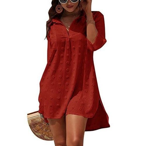 Mousseline De Soie Jacquard Grande Boule De Fourrure Lache Casual Burst Shirt Femmes