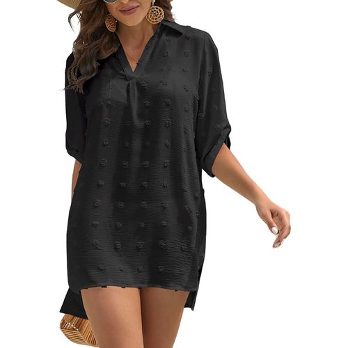 Mousseline De Soie Jacquard Grande Boule De Fourrure Lache Casual Burst Shirt Femmes