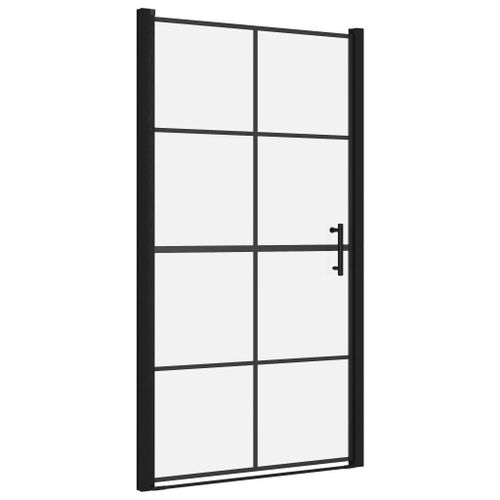 VidaXL Porte de douche Verre trempé 100x178 cm Noir