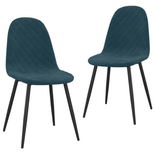 Vidaxl Chaises De Salle À Manger 2 Pcs Bleu Velours