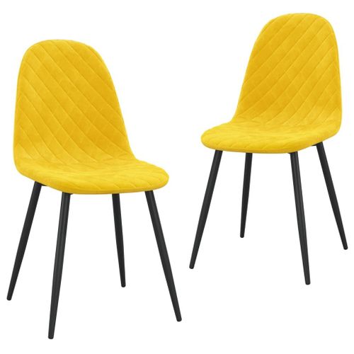 Vidaxl Chaises De Salle À Manger 2 Pcs Jaune Moutarde Velours