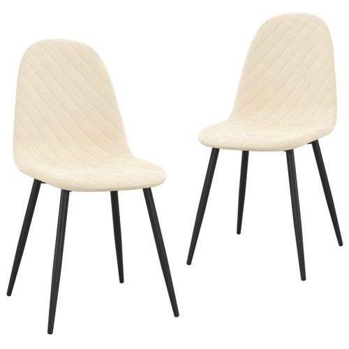 Vidaxl Chaises De Salle À Manger 2 Pcs Blanc Crème Velours