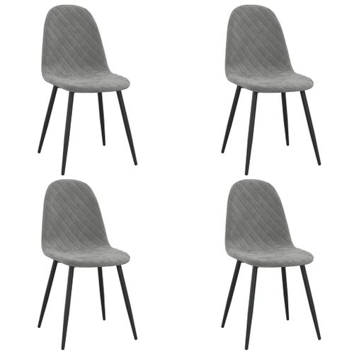 Vidaxl Chaises De Salle À Manger 4 Pcs Gris Clair Velours
