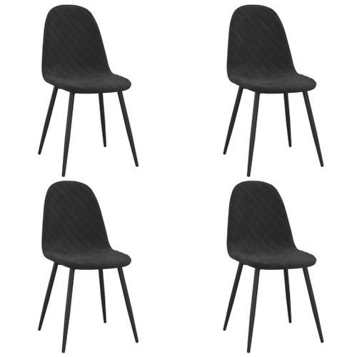 Vidaxl Chaises De Salle À Manger 4 Pcs Noir Velours