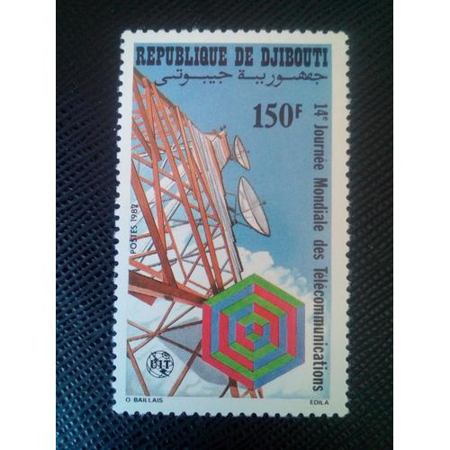 Timbre Djibouti Y T 553 14e Journée Mondiale Des Télécommunications 1982 ( 060507 )