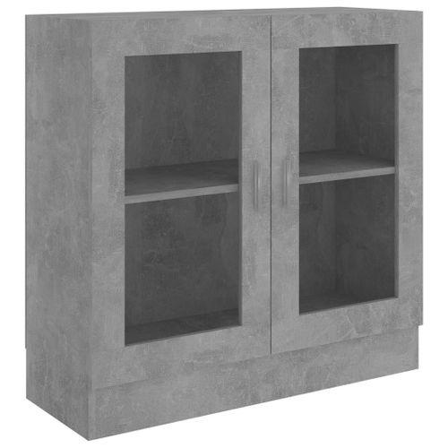 Armoire À Vitrine Gris Béton 82,5x30,5x80 Cm Aggloméré - Vidaxl
