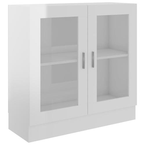 Armoire À Vitrine Blanc Brillant 82,5x30,5x80 Cm Aggloméré - Vidaxl