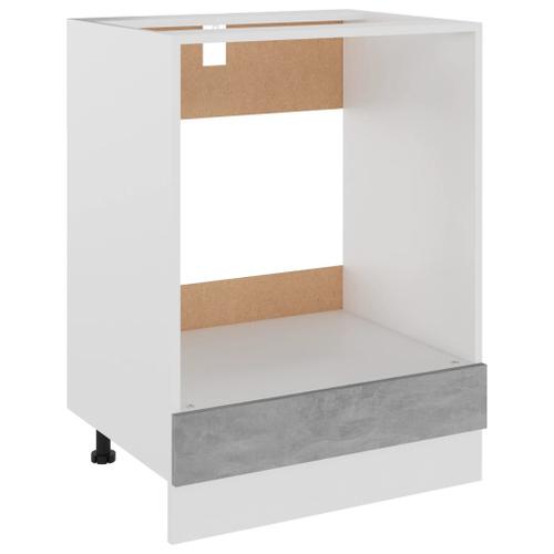 Vidaxl Armoire À Four Gris Béton 60x46x81,5 Cm Aggloméré