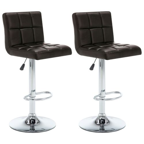 Tabourets De Bar 2 Pcs Marron Similicuir - Vidaxl