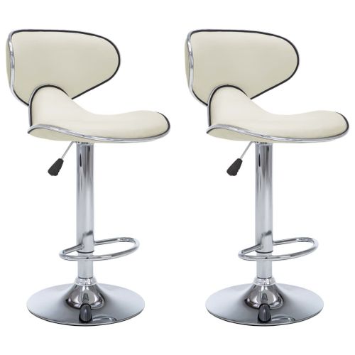 Tabourets De Bar 2 Pcs Crème Similicuir - Vidaxl