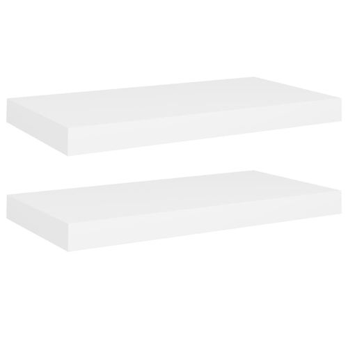 Vidaxl Etagères Murales Flottantes 2 Pcs Blanc 50x23x3,8 Cm Mdf