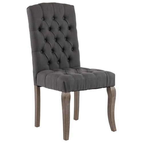 Vidaxl Chaises De Salle À Manger 2 Pcs Gris Tissu À L'aspect De Lin