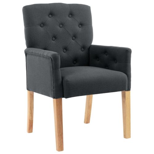 Vidaxl Chaise De Salle À Manger Avec Accoudoirs Gris Tissu