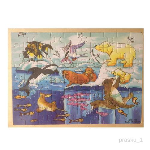 Puzzle En Bois 60 Pièces Région Animaux Nombre Cognitif Famille Jeux Interactifs Avec Plateau