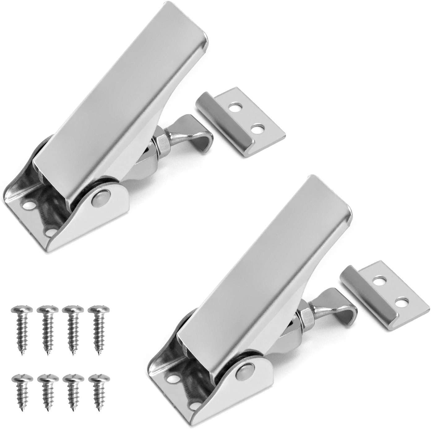 Acheter Loquet à 4 œillets, Serrure De Porte De Grange Robuste En Acier Inoxydable Avec Vis Pour Porte De Chambre à Coucher