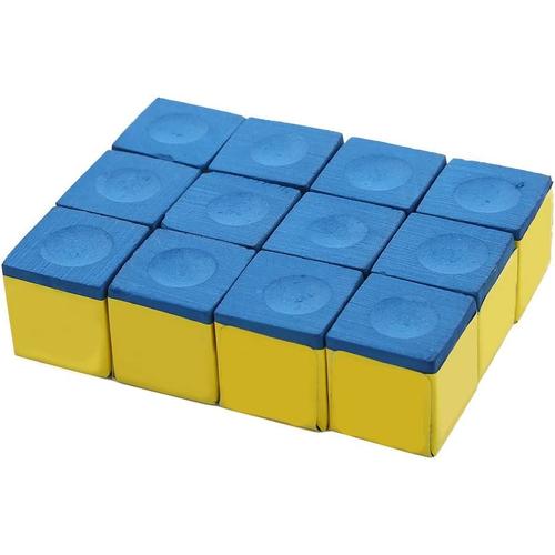 Boîte de 12 Cubes de Queue de billard Queue de Billard Accessoires pour Piscine de billard - Bleu / Vert