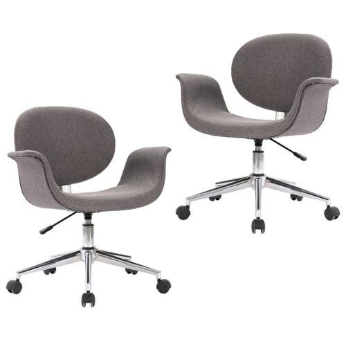 Chaises Pivotantes De Salle À Manger 2 Pcs Gris Tissu - Vidaxl