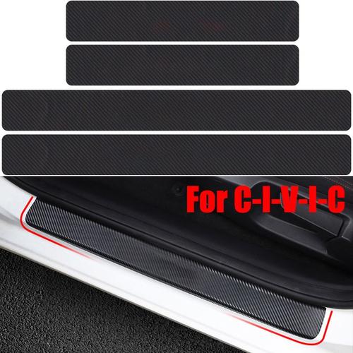 4 Pièces/Ensemble Voiture Style Fibre De Carbone Anti-Rayures Éraflure Pédale Protection Décoration Autocollant Pour Honda Civic Voiture Accessoires