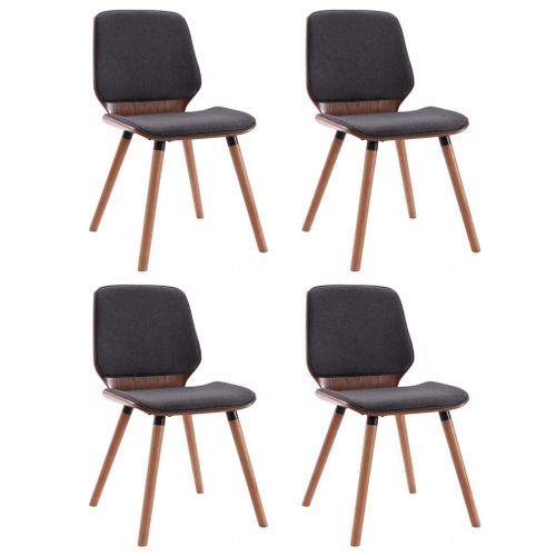 Chaises De Salle À Manger 4 Pcs Gris Tissu - Vidaxl