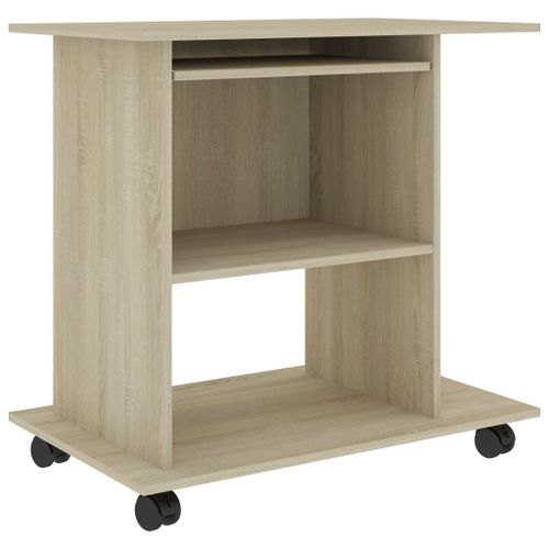 Bureau D'ordinateur Chêne Sonoma 80x50x75 Cm Aggloméré