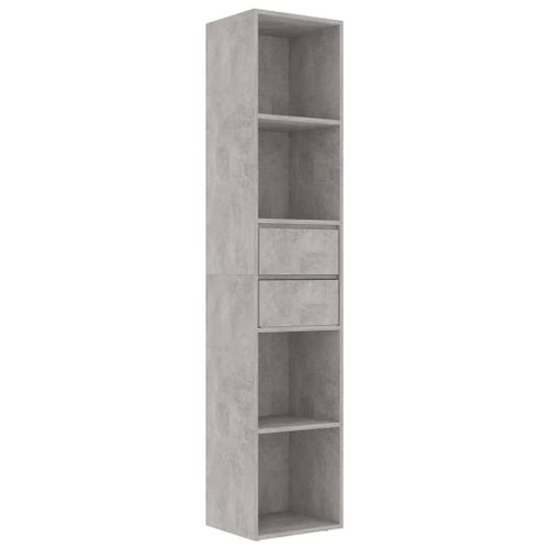 Vidaxl Bibliothèque Gris Béton 36x30x171 Cm Bois D'ingénierie