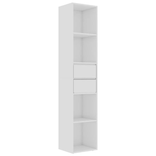 Vidaxl Bibliothèque Blanc Brillant 36x30x171 Cm Bois D'ingénierie