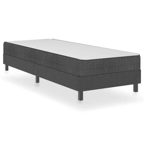 Sommier Tapissier Gris Foncé Tissu - Vidaxl