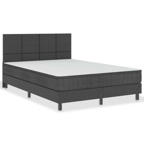 Vidaxl Sommier Tapissier Gris Foncé Tissu 160x200 Cm